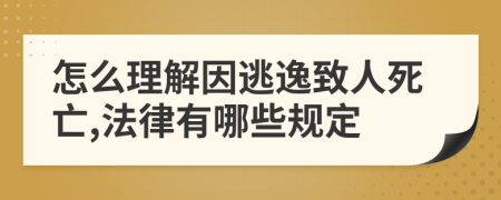 怎么理解因逃逸致人死亡,法律有哪些规定