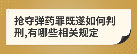 抢夺弹药罪既遂如何判刑,有哪些相关规定