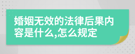 婚姻无效的法律后果内容是什么,怎么规定
