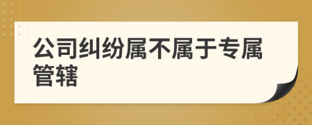 公司纠纷属不属于专属管辖