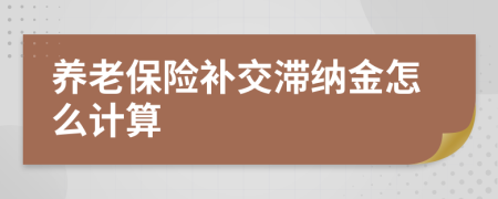 养老保险补交滞纳金怎么计算