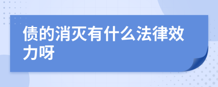 债的消灭有什么法律效力呀