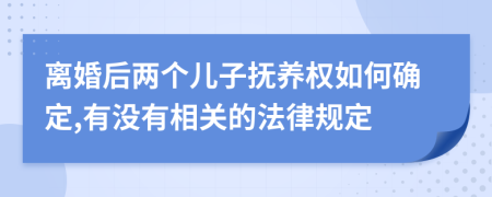 离婚后两个儿子抚养权如何确定,有没有相关的法律规定
