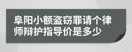 阜阳小额盗窃罪请个律师辩护指导价是多少