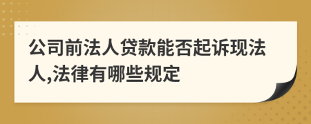 公司前法人贷款能否起诉现法人,法律有哪些规定