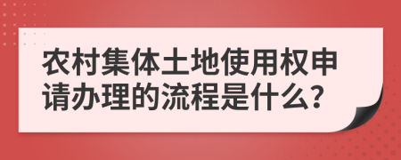 农村集体土地使用权申请办理的流程是什么？