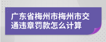 广东省梅州市梅州市交通违章罚款怎么计算