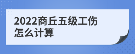 2022商丘五级工伤怎么计算