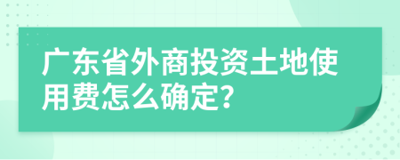 广东省外商投资土地使用费怎么确定？