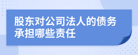 股东对公司法人的债务承担哪些责任