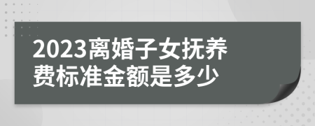 2023离婚子女抚养费标准金额是多少