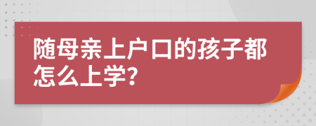 随母亲上户口的孩子都怎么上学？