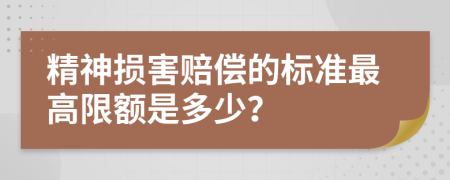 精神损害赔偿的标准最高限额是多少？