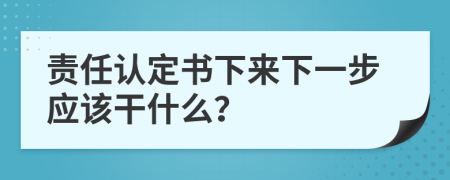 责任认定书下来下一步应该干什么？