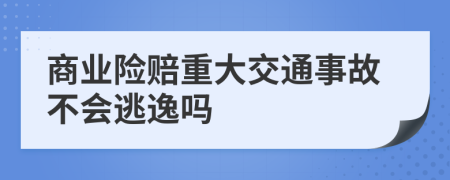 商业险赔重大交通事故不会逃逸吗