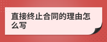 直接终止合同的理由怎么写