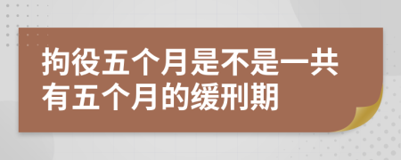 拘役五个月是不是一共有五个月的缓刑期