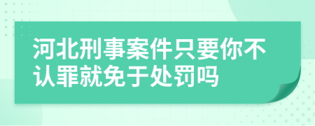 河北刑事案件只要你不认罪就免于处罚吗