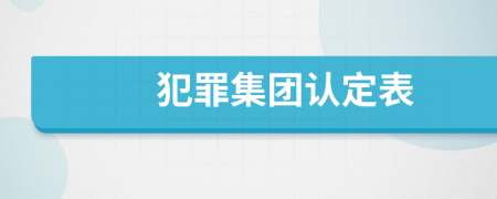 犯罪集团认定表