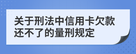 关于刑法中信用卡欠款还不了的量刑规定