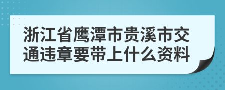 浙江省鹰潭市贵溪市交通违章要带上什么资料