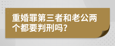 重婚罪第三者和老公两个都要判刑吗？