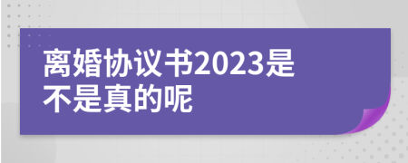 离婚协议书2023是不是真的呢