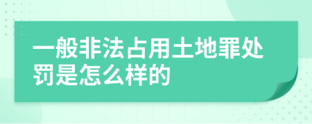 一般非法占用土地罪处罚是怎么样的