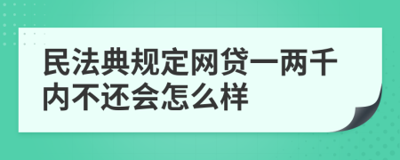 民法典规定网贷一两千内不还会怎么样