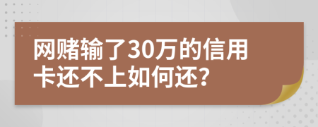 网赌输了30万的信用卡还不上如何还？