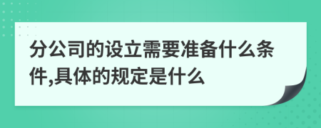 分公司的设立需要准备什么条件,具体的规定是什么