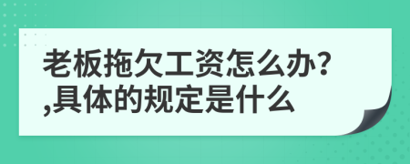 老板拖欠工资怎么办？,具体的规定是什么