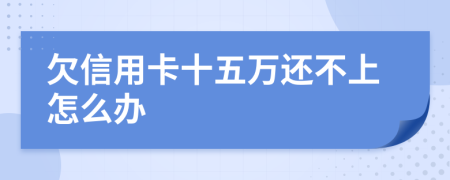 欠信用卡十五万还不上怎么办