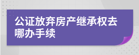 公证放弃房产继承权去哪办手续