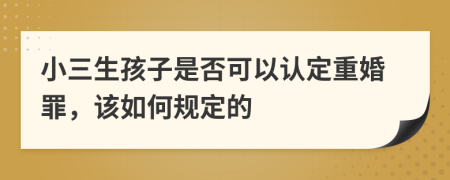 小三生孩子是否可以认定重婚罪，该如何规定的