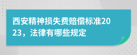 西安精神损失费赔偿标准2023，法律有哪些规定