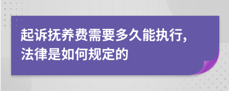 起诉抚养费需要多久能执行,法律是如何规定的