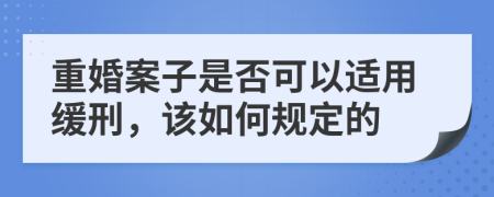 重婚案子是否可以适用缓刑，该如何规定的