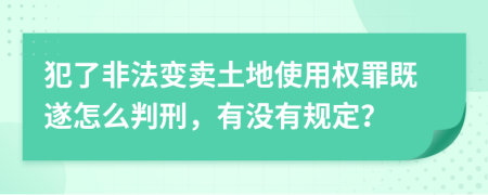 犯了非法变卖土地使用权罪既遂怎么判刑，有没有规定？