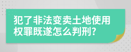 犯了非法变卖土地使用权罪既遂怎么判刑?