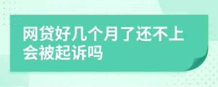 网贷好几个月了还不上会被起诉吗