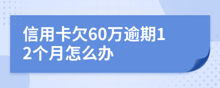 信用卡欠60万逾期12个月怎么办