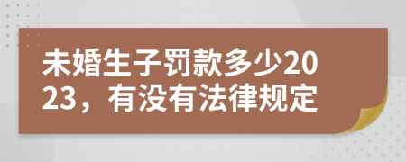 未婚生子罚款多少2023，有没有法律规定