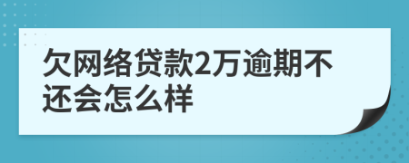 欠网络贷款2万逾期不还会怎么样