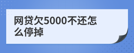 网贷欠5000不还怎么停掉