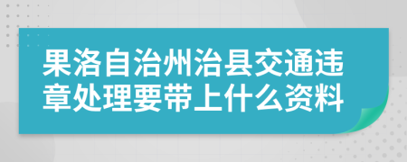 果洛自治州治县交通违章处理要带上什么资料