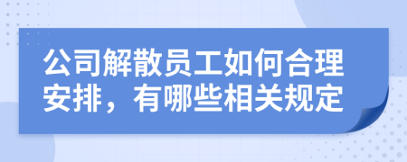 公司解散员工如何合理安排，有哪些相关规定