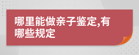 哪里能做亲子鉴定,有哪些规定