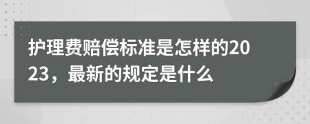 护理费赔偿标准是怎样的2023，最新的规定是什么