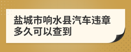 盐城市响水县汽车违章多久可以查到